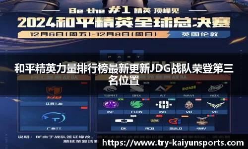和平精英力量排行榜最新更新JDG战队荣登第三名位置